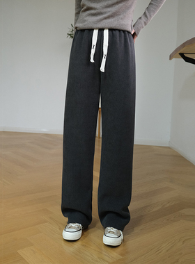 那禾新品加厚加绒休闲裤高腰松紧显瘦显白长裤女ND44KY5843