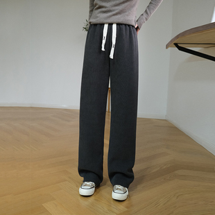 女ND44KY5843 高腰松紧显瘦显白长裤 那禾新品 加厚加绒休闲裤