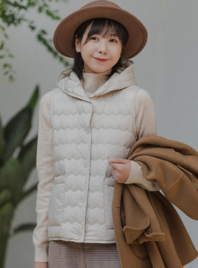 那禾新款宽松休闲洋气羽绒服马甲女外套潮 NW24JR0432