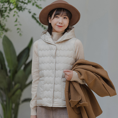 那禾新款宽松休闲洋气羽绒服马甲女外套潮 NW24JR0432