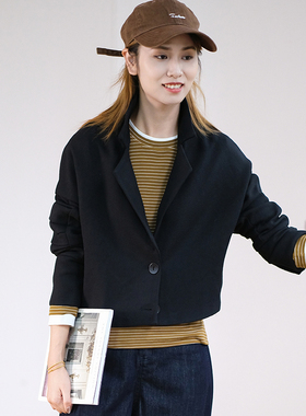 那禾简约时髦复古羊毛混纺短外套NW13DN6105
