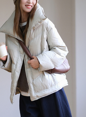那禾新品短款白鸭绒羽绒服女NW34RR1264