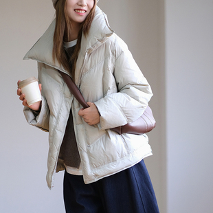 那禾新品短款白鸭绒羽绒服女NW34RR1264
