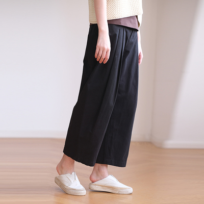 那禾春季新品纯棉休闲裤长裤宽松裤女NW61KM0087