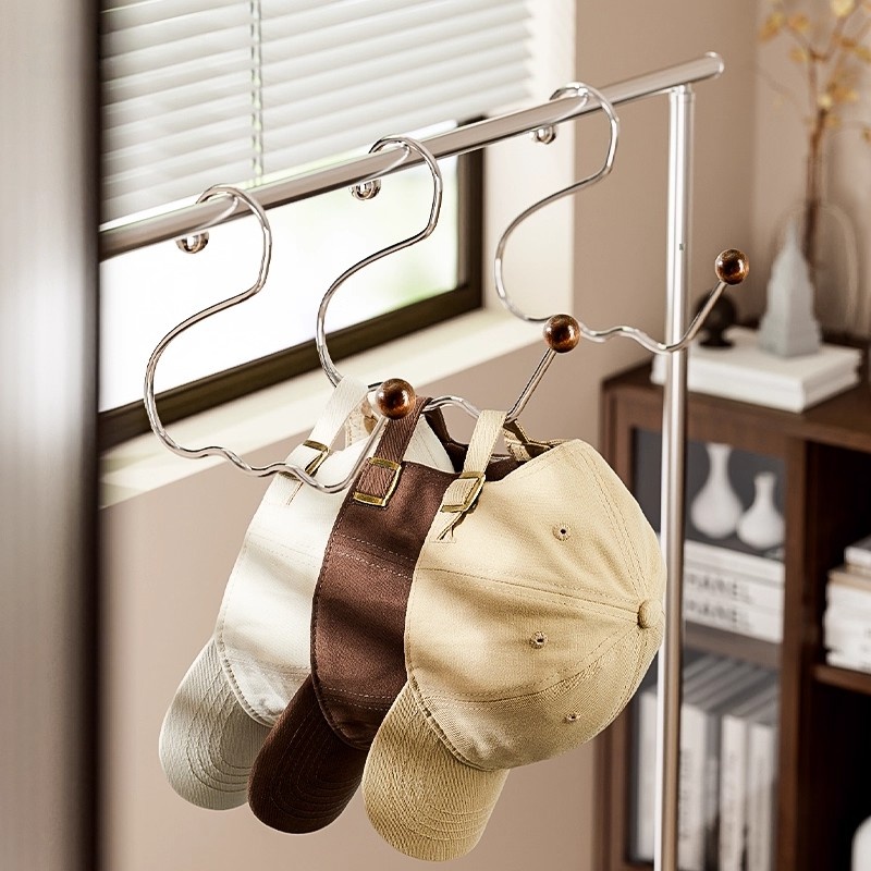 帽子挂架衣架收纳神器宿舍家用无痕鸭舌帽子棒球帽围巾不锈钢挂钩