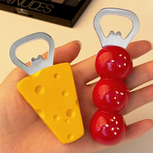 饰贴个性 奶酪仿真啤酒开瓶器冰箱磁吸装 创意吸铁石磁贴家用瓶起子