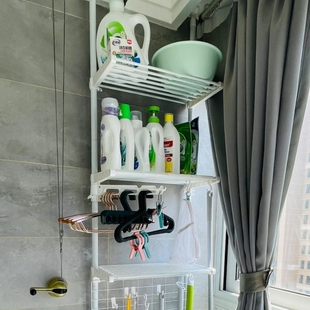 阳台客厅层架置物架顶天立地玄关支撑杆展示架浴室用品摆放收纳架