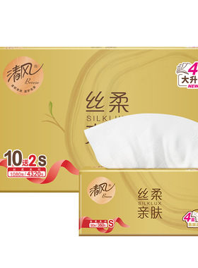 清風絲柔金裝抽紙4層大升級90抽12包一提新老混發家用實惠BRC1S7