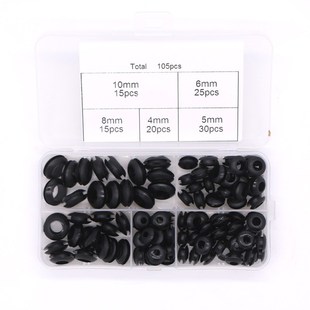 105PCS 盒装 O型橡胶圈/双面护线圈护线环,电线保护线套