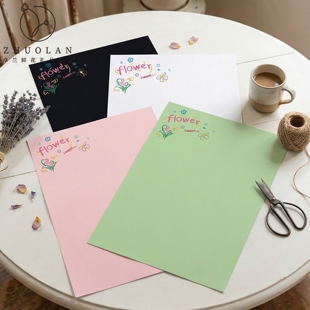 春日新品 纸花店包花diy材料 157克涂鸦小花加厚造型纸卡纸花束包装