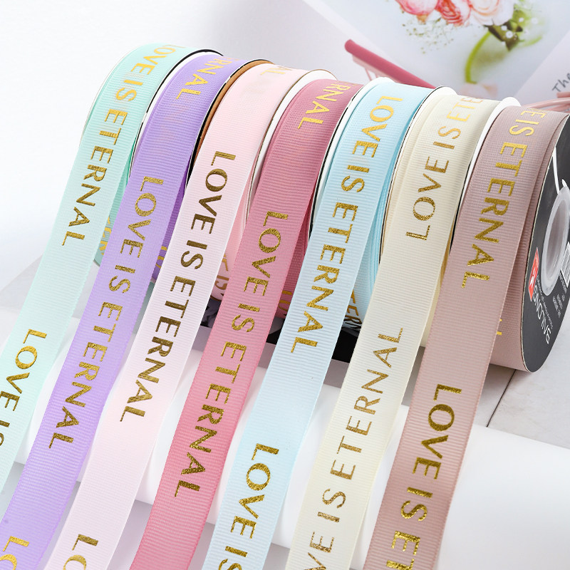 卓兰螺纹烫金包花丝带缎带鲜花包装玫瑰花diy蛋糕蝴蝶结细韩版ins