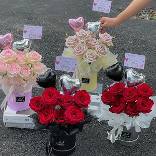 情人节迷你小号抱抱桶康乃馨花束包装插花diy材料礼盒空盒圆盒