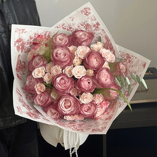 午后红茶包装纸欧式印花复古牛皮纸加厚包花纸花店专用diy材料