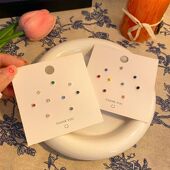 迷你超闪彩色豆豆锆石耳钉套装 女精致小巧简约耳骨钉耳环