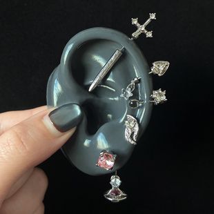 宝剑恶魔耳钉酷帅女痞帅风耳轮耳骨甜酷辣妹小众耳蜗钉