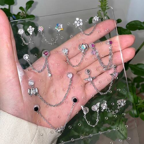 小众设计蝴蝶结星星耳环