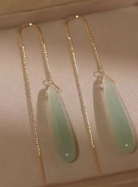 新中式水滴长款流苏耳线女2026新款爆款高级感耳环国风气质耳饰