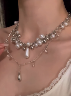 zoozmomo多层珍珠choker项链女高级感气质精致锁骨链晚宴礼服配饰