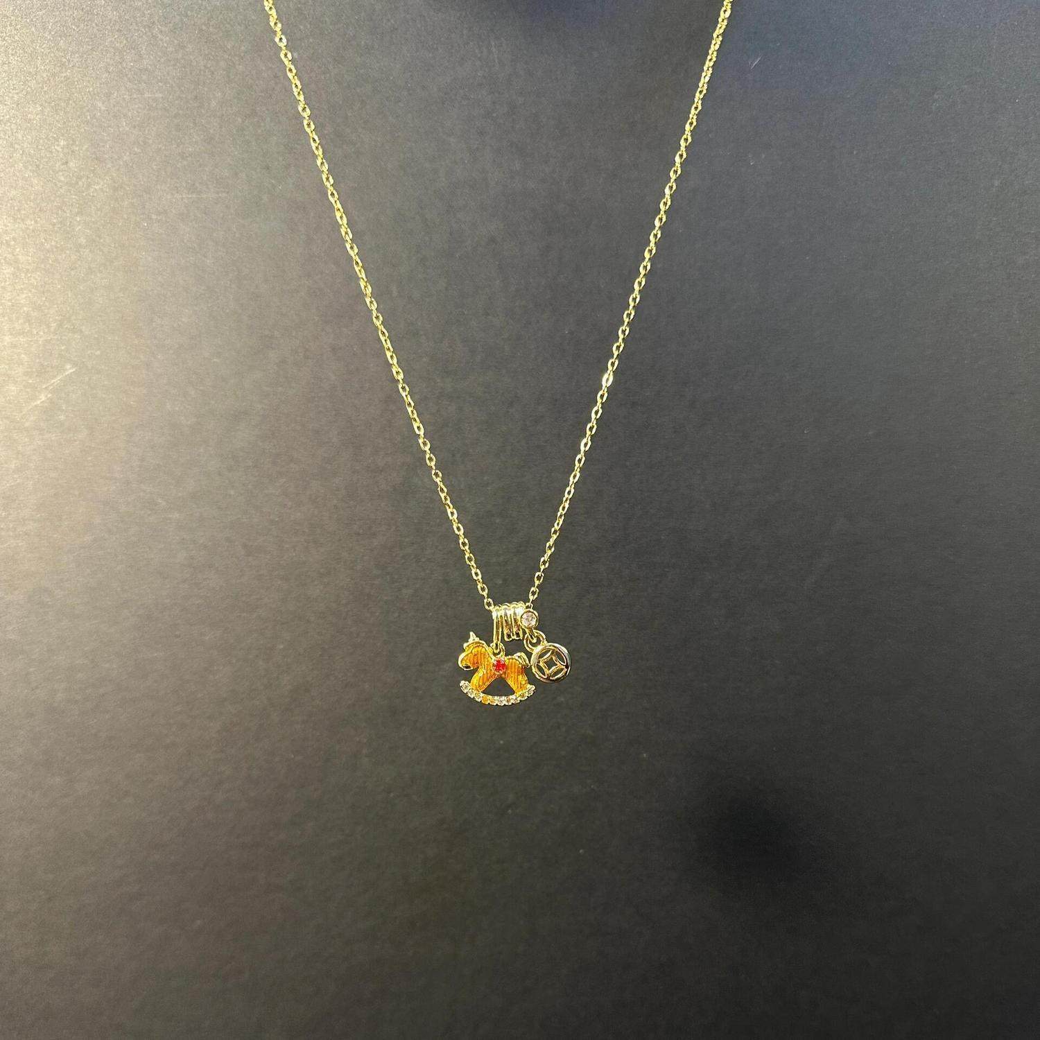 Gulaya necklace 古啦雅 金色小木马吊坠项链轻奢时尚小众锁骨链,饰品/流行首饰/时尚饰品新,项链,淘宝优惠券,粉丝福利购,淘宝优惠卷