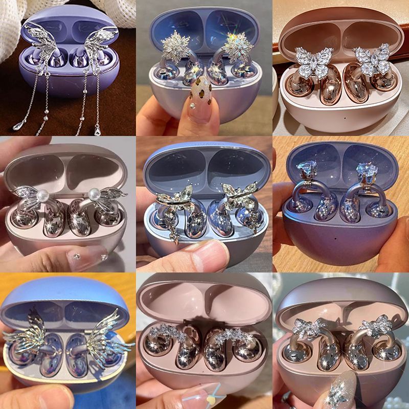 华强北蓝牙耳机扣2025新款镂空蝴蝶流苏耳夹扣耳饰配件