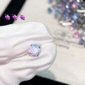 6mm渐变烟花切 爆闪甜美耳骨钉耳蜗钉耳垂钉养耳洞平底螺丝耳钉