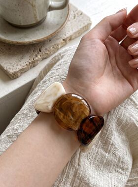 悉尼假日 度假风晕染叠戴宽手镯女波西米亚海边配饰手串手链手饰