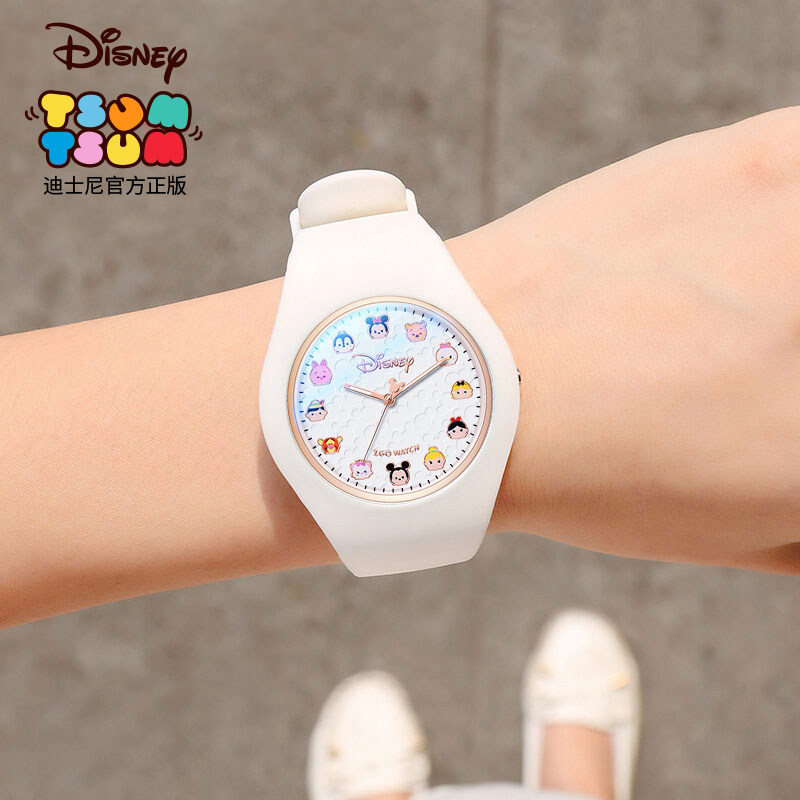 迪士尼手表女夏季硅胶卡通学生防水女孩儿童果冻女生小众ins电子