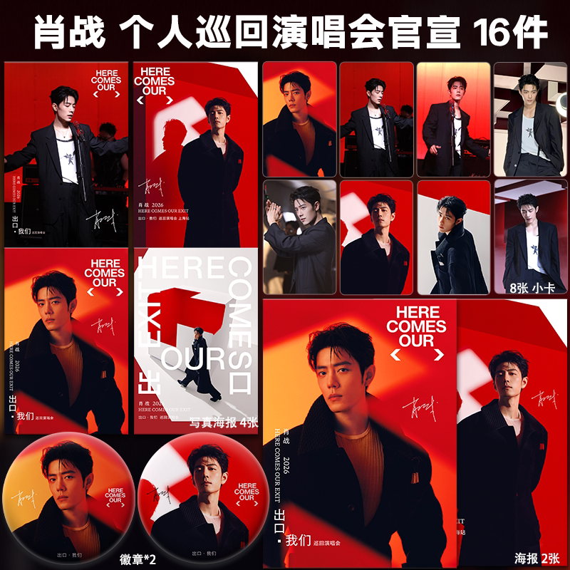 肖战个人巡回演唱会官宣周边小卡明信片海报吧唧谷子应援礼物全套