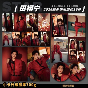 田栩宁2026除夕快乐周边加厚小卡海报明信片吧唧明星礼物应援全套