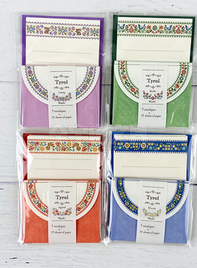 【10%off】NB日本Tyrol花卉刺绣风女子博大赏民族信纸套组