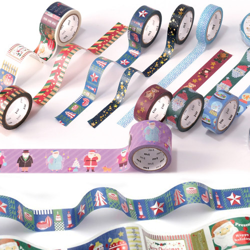 日本MT2025圣诞系列雪花圣诞老人限定手帐素材拼贴装饰具纸胶带