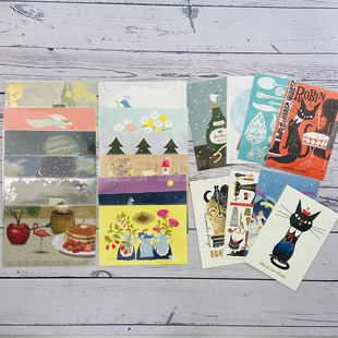 日本表现社限定日下明 福冈 黑猫意匠烫金明信片