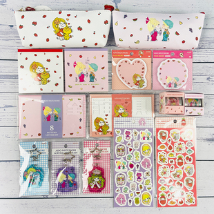 日本sunstar水森亚土女孩限定文具笔袋贴纸方形便签卷状贴纸