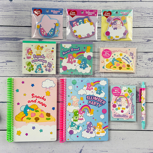 日本sunstar彩虹爱心care bears小熊限定信集圆珠笔便签