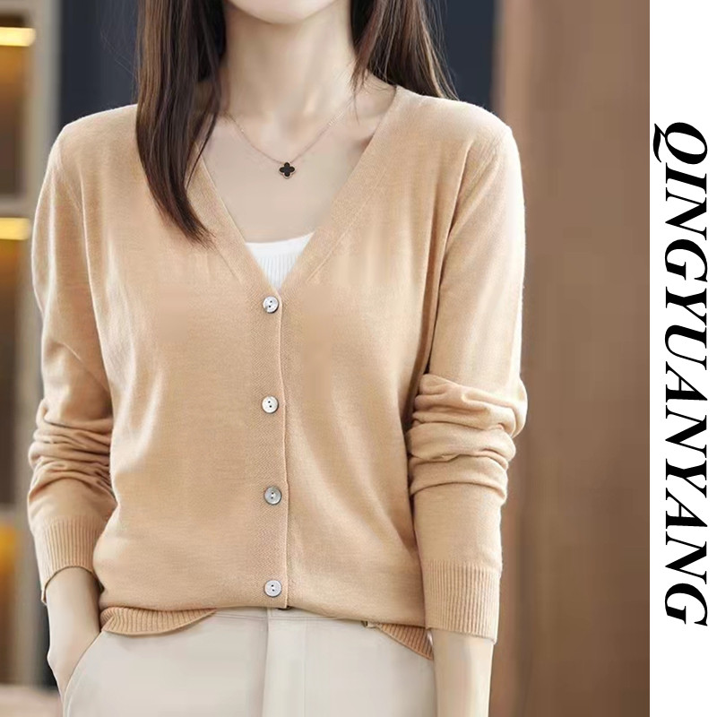 跌破低价！手慢无！百搭针织开衫V领女长袖宽松打底在类目 女装/女士精品, 毛针织衫中 - 来自Buy2taobao.com提供专业的淘宝代购服务