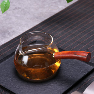 侧把玻璃公道杯加厚耐高端过滤网茶虑高端三件套茶具可明火加热