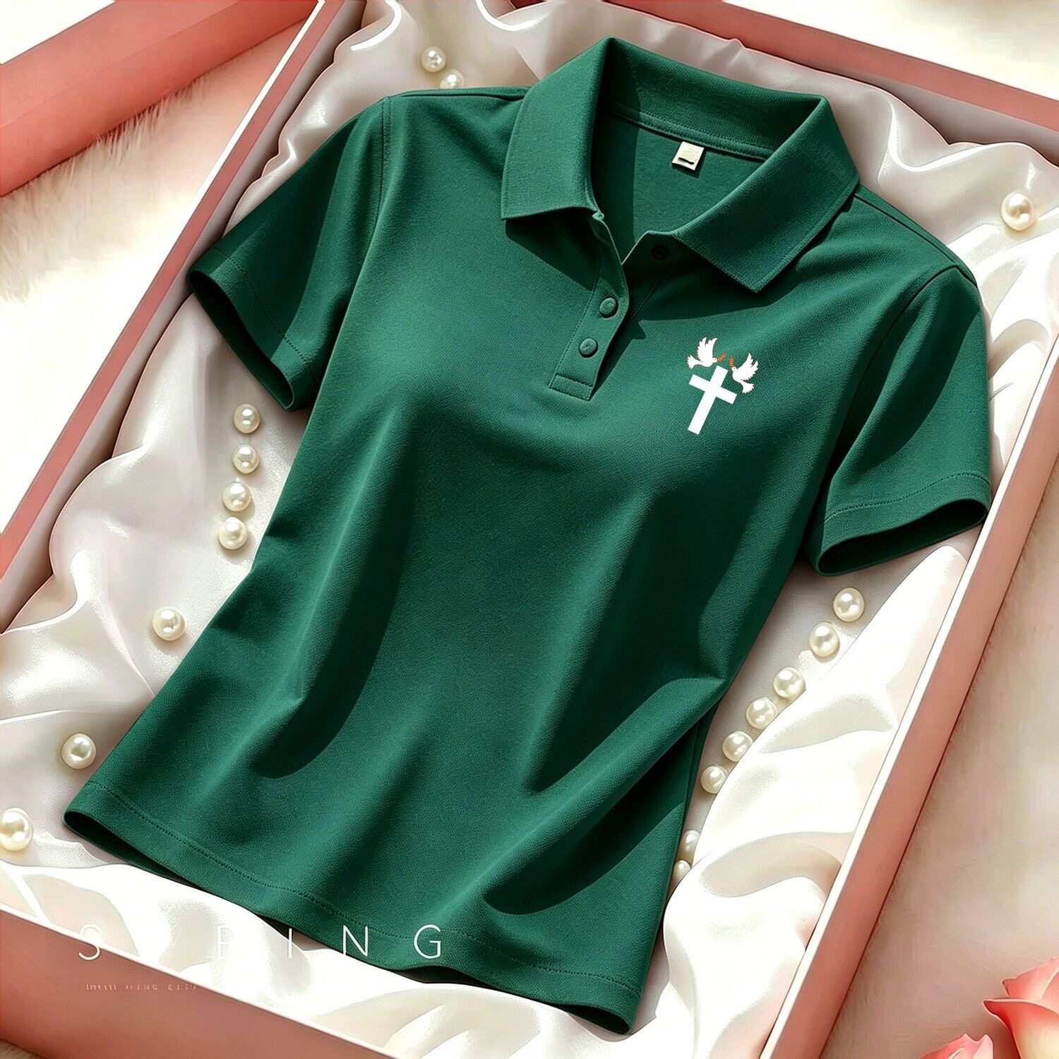 简约十字鸽子polo衫夏季男女POLO衫