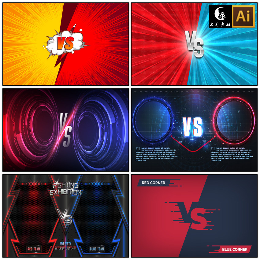 科技感对抗竞技游戏体育vs背景矢量图片设计素材
