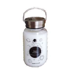 宇航员高级感玻璃杯男士夏季超大容量水杯茶水分离泡茶水杯子家用