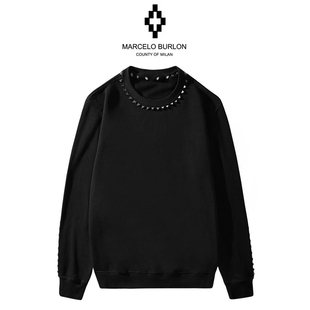 休闲钉扣长袖 Burlon马塞洛布隆MB翅膀卫衣男女款 潮牌Marcelo 正品