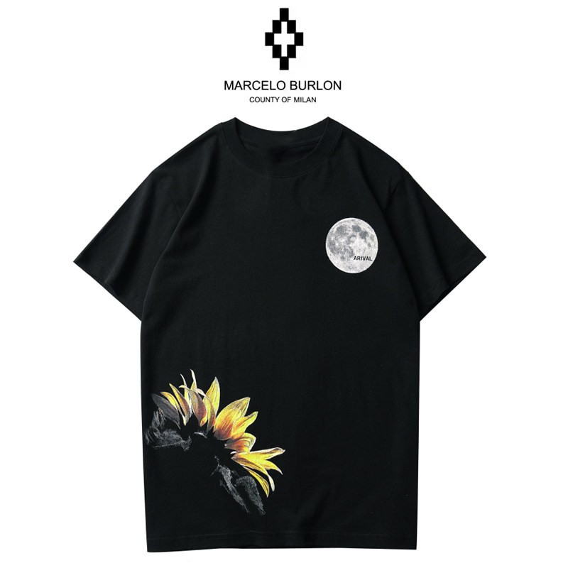 潮牌正品Marcelo Burlon 马塞洛布隆mb翅膀短袖印花图案T恤男女款 - 实物图