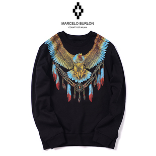 正品Marcelo Burlon 马塞洛布隆mb翅膀老鹰卫衣男女同款秋冬外套