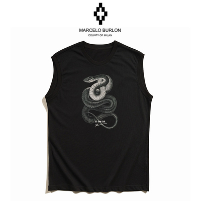潮牌正品 Marcelo Burlon马塞洛布隆MB翅膀蛇图背心无袖T恤上衣夏