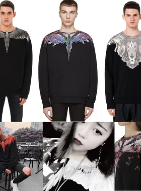 正品Marcelo 马塞洛mb翅膀圆领卫衣男女宽松纯棉情侣装长袖20ss潮