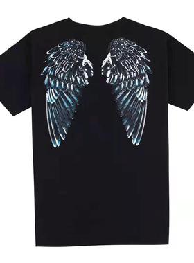 正品marcelo马塞洛mb翅膀短袖t恤男女情侣经典后背蓝色翅膀半袖潮