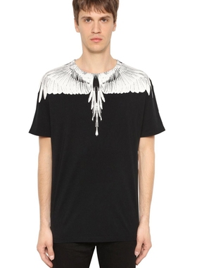 正品Marcelo马克布隆短袖t恤MB前后黑白阴阳翅膀印花宽松男女情侣