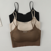 美背内衣乳胶小胸加厚少女防走光吊带抹胸无痕舒适防走光运动文胸