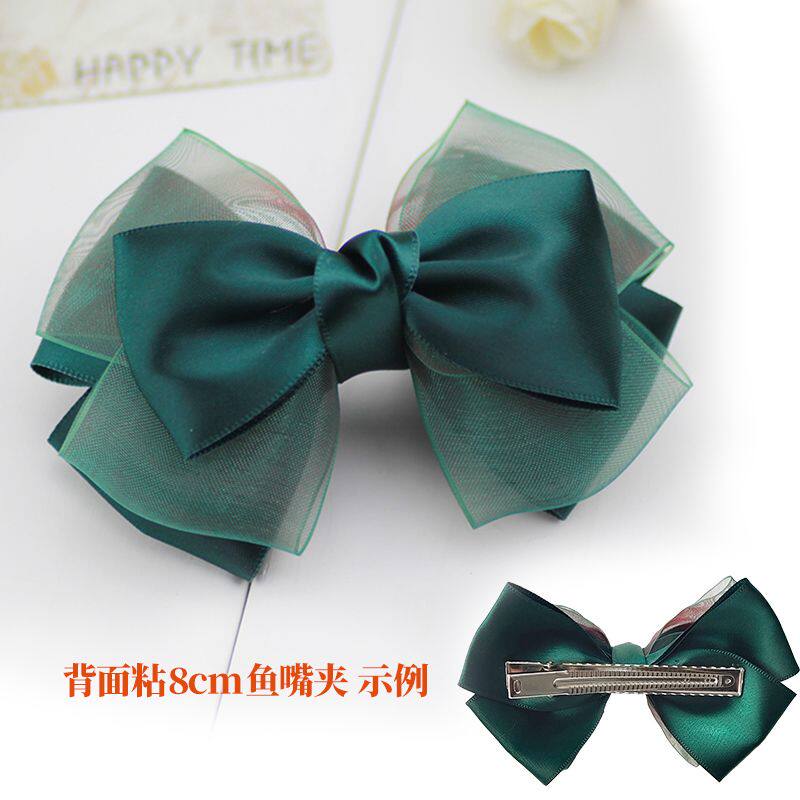 头顶夹蝴蝶结发夹侧边女后脑勺发饰成人发卡头饰大号鸭嘴夹弹簧夹