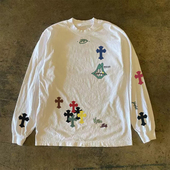 300克重磅 t恤学生嘻哈原宿风情侣上衣 印花甜酷vibe小众圆领长袖