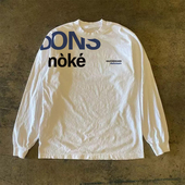 字母印花2025新款 300克重磅 百搭美式 T恤男女同款 肩侧大标语长袖